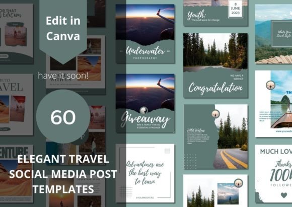 Download 60 Elegant Travel Social Media Templates - Social media templates Collection
